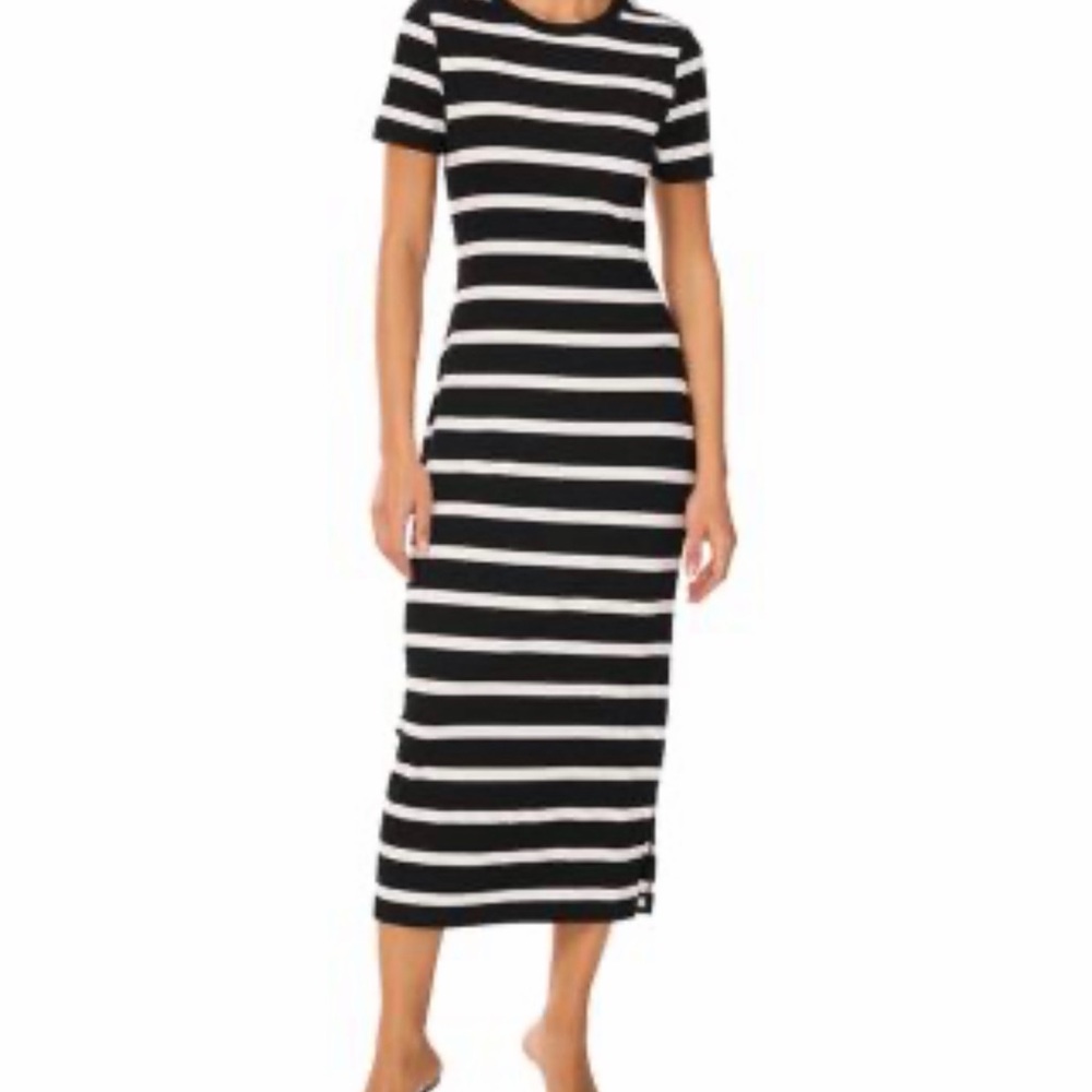 Vince Camuto Striped Black and White Maxi Dress